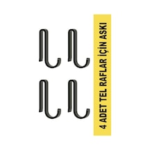 4 Adet Plastik Askı Metal Banyo Mutfak Rafları Için Siyah