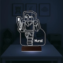 Luvivia Çocuk Odası Hediye Robot Çizgi Film Tasarım Kişiye Özel 3d Lamba - Masa Gece Lambası Şeffaf