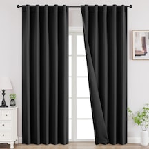 Yatak Odası İçin 225 Cm Perdeler, Karartma Perdeleri 225 Cm Uzunluğunda, Oda Karartma Perdeleri Ve Oturma Odası Pencere Çubuğu Cep Arka Sekmesi G132 X U 227 Cm, Siyah