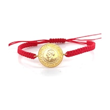 Özden Kuyumcusu Kırmızı İpli Çeyrekli Bileklik