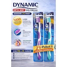 Dynamic Orta Sert Diş Fırçası 2 Adet Medium Çapraz Kıl Teknolojili Dil Temizleyicili Ergonomik Saplı Diş Fırçası Dynamic Orta Sert Diş Fırçası 2 Adet Medium Çapraz Kıl Teknolojili Dil Temizleyicili Ergonomik Saplı Diş Fırçası