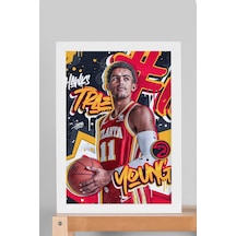 Trae Young Çerçeveli Tablo - Atlanta Hawks Nba Posteri Tablo