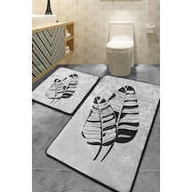 Chilai Home Lipha Gri 2'li Set Banyo Halısı Djt Renkli