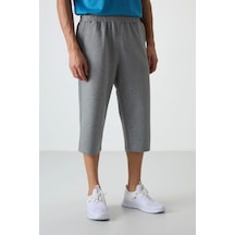 Joma Tommy Lıfe Gri Melanj Pamuklu Yumuşak Dokulu Standart Fit Nakışlı Erkek Kapri - 83102 GRİ