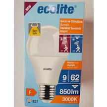 Ecolite Gece Gündüz Işık Ayarlı Sensörlü 9 Watt Led Ampul Sarı Iş