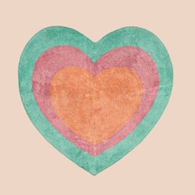 Soft Heart Tufting Banyo Paspası - Renkli - 90x90 Cm Çok Renkli