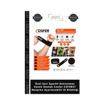 Özel Seri Sportif Antrenman Esnek Destek Cosfer Csf9857 Neopren Ayarlanabilir El Bilekliği Çok Renkli