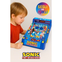 Sonic Led Işıklı Ve Sesli Masaüstü Pinball Elektronik Skorlu Retro Oyun 28x14x41 Cm