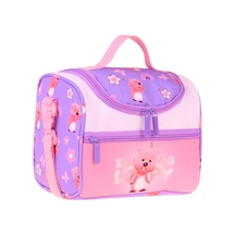 Kaukko Kids Kız Çocuk Loopy Baskılı Isı Yalıtımlı Okul Beslenme Çantası Lila - Pembe - L5304
