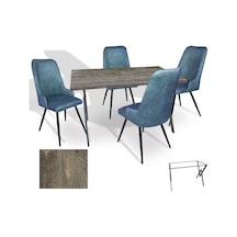 Anemon - Çırağan Masa Takımı Werzalit, Allzalit, Vermodin Tabla 80x140 - Old Pine - Mavi Çok Renkli