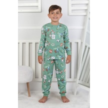 Zuzunga Computer Game Desenli Erkek Çocuk Pijama Takımı Yeşil