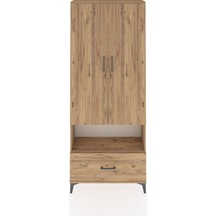 Arges Dolap 3 Raflı Tek Çekmeceli Tek Askılı 88x30x221 Çam-çam Çam