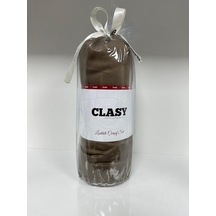 Clasy Ranforce Lastikli Çarşaf Seti Tek Kişilik Düz Kahverengi Çok Renkli