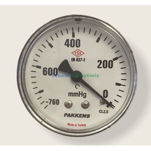63MM -760 /0 MMhg Arkadan Çıkış G1/4" Kurutip VakuMMetre Pakkens