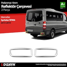 S-dizayn Mercedes Sprinter W906 Krom Arka Reflektör Çıtası 2 Prç. 2013-2018