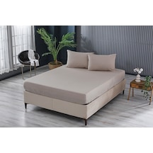 Colourful Fitted Çarşaf Çift King Size - Bej