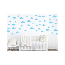 Bulut Duvar Sticker 100 Adet Mix Mavi