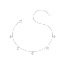 İndigo Takı Sıralı Tek Taş Beyaz Gümüş Halhal Çok Renkli