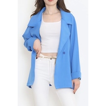 Oversize Düğmeli Ceket Mavi - 951.1247. Çok Renkli