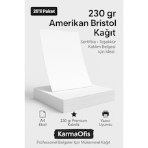 A4 230 Gr Amerikan Bristol Sertifika Kağıdı 25 Li Paket Kalın Belge Ve Sertifika Kağıdı