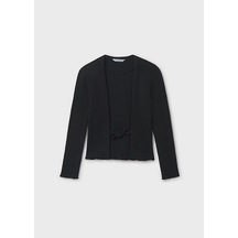 Mayoral Siyah Kız Çocuk Nervürlü Hırka 7033 Siyah