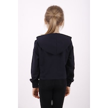 Toontoy Kız Çocuk Yazı Baskılı Sweatshirt Lacivert