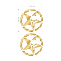 Army Yıldız Kuru Kafa 13 X 13 Cm Gold Sticker 2 Li Standart