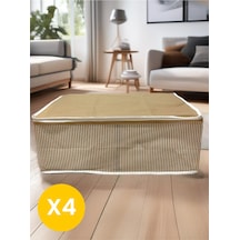 4 Adet Mini Boy Baza Altı Yastık Kazak Hurcu 45x40x30 Kumaş Kahverengi Diğer