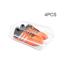 Cbtx 4pcs Ev Dolap Rafı İçin Sert Plastik Ayakkabı Saklama S Beyaz