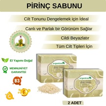 Organicsun Doğal Pirinç Sabunu 140 Gr X 2 Adet Tüm Cilt Tipleri İçin Beyazlatıcı Etkili