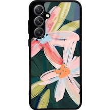 Samsung Uyumlu A35 Suluboya Çiçek Tasarımlı Glossy Telefon Kılıfı Çok Renkli