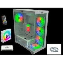Azt201 W5 Rgb Fan Uzaktan Kumanda Temperli Cam Rgb Swıtch Beyaz Akvaryum Gamıng Kasa