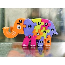 3d Baskı Numaralı Fil Puzzle - Rakam Sıralama Ve Eşleştirme Oyuncağı