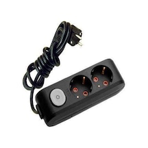 Viko Multi-Let 2 li Anahtarlı Kablolu Priz 1 MT Siyah