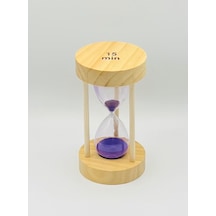 Furkan Ahşap Dekoratif Kum Saati 15 Dakika Mor