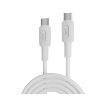 Juo JCBS61 60w Usb Type-c To Type-c Silikon Hızlı Şarj Ve Data Kablosu Beyaz 1 Metre