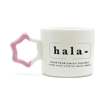 Hala Baskılı Pembe Kulplu Yıldız Kupa