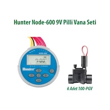 Hunter Node-600 1 İstasyonlu Pilli Kontrol Ünitesi 9v. Ve 6 Adet 100pgv Vana Seti