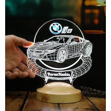 Bmw İ8 Tutkunlarına Özel 3d Kişiye Özel Led Lamba Bmw İ8 Araba Hediyesi - 2014 2020