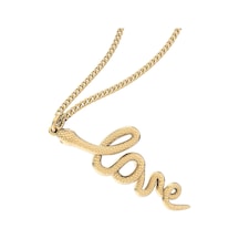 Chocli 18 Ayar Altın Kaplama Love Snake Kolye Siyah - Pembe