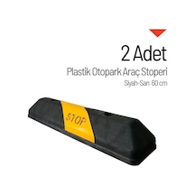 2'li Set Plastik Oto Park Araç Stoperi 60 Cm Siyah-sarı Kompakt Model-689