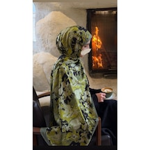 Qalortex Scarf Pamuklu Garden Desen Şal-zeytin Yeşili