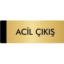 Metal Yönlendirme Levhası, Departman Kapı Isimliği Acil Çıkış 7x20 Cm Altın Renk