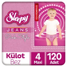 Sleepy Pink Jeans Külot Bez 4 Numara Maxi 4 Lü Jumbo 120 Adet