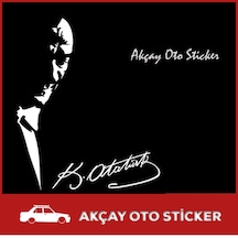 Mustafa Kemal Atatürk Sticker Atatürk Imza Oto Sticker