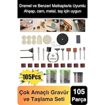 Premium 105 Parça Hobi Gravür Taşlama Ucu Mini Metal Ahşap Oyma Seti Parlatma Zımparalama Fırçalama