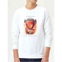 The Martian Baskılı Beyaz Erkek Örme Sweatshirt