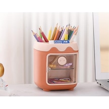 Mini Dolap Tasarımlı Kalemlik Sarı