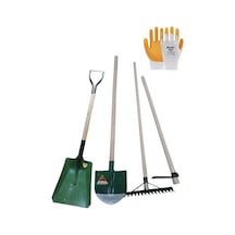 Bahçe Set 9 Parça Kürek Destekli Tırmık Üçgen Çapa Geniş