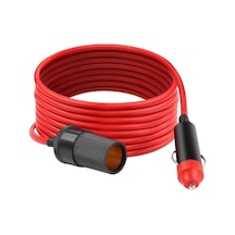 Mykablo Araç Çakmak Uzatma Kablosu, Tüm Marka Ve Modellerle Uyumlu, Kırmızı, 5 Metre, 12-24 Volt